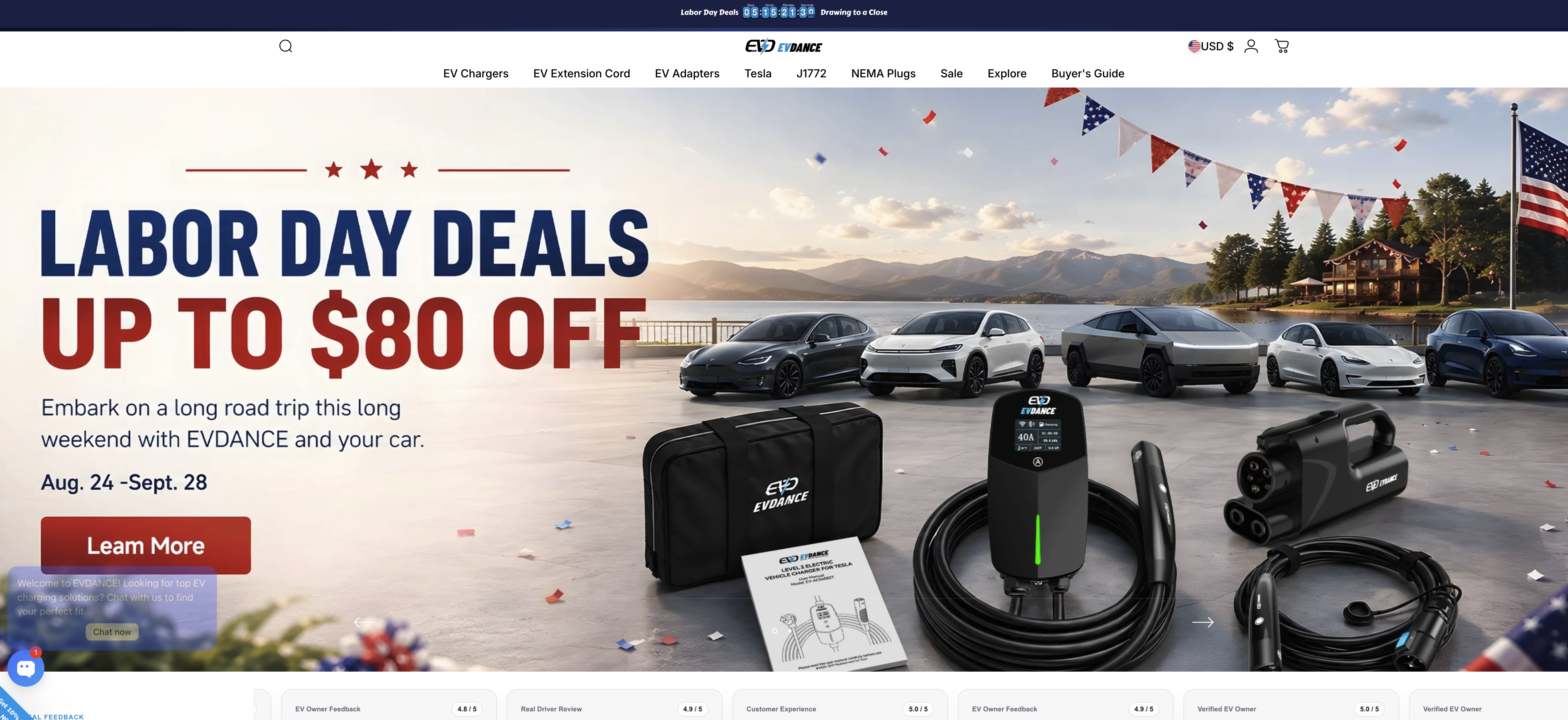 Screenshot of the EVDANCE website