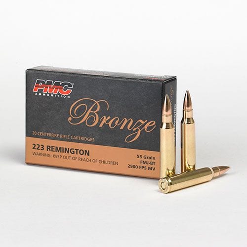 PMC Bronze 223 Remington 55 Gr FMJ-BT ammunition box