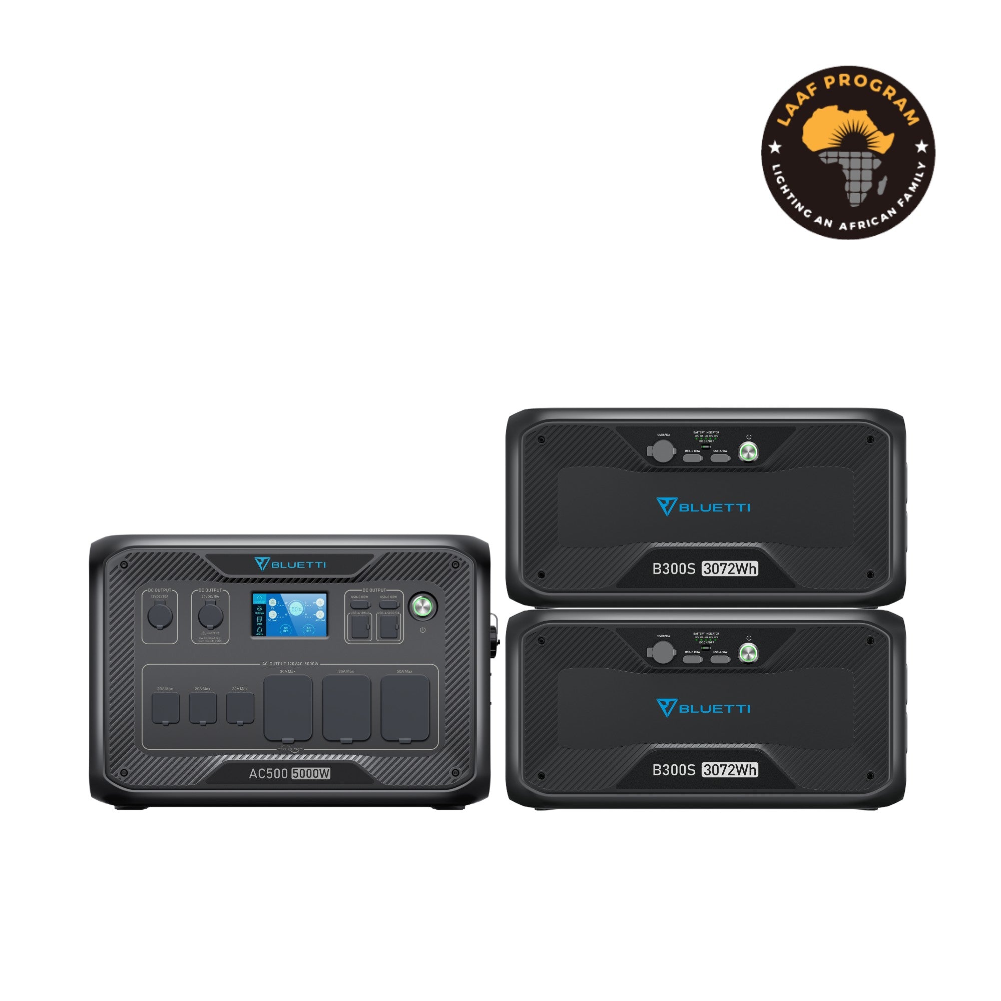 AC500 + 2× B300S complete home backup system installation view