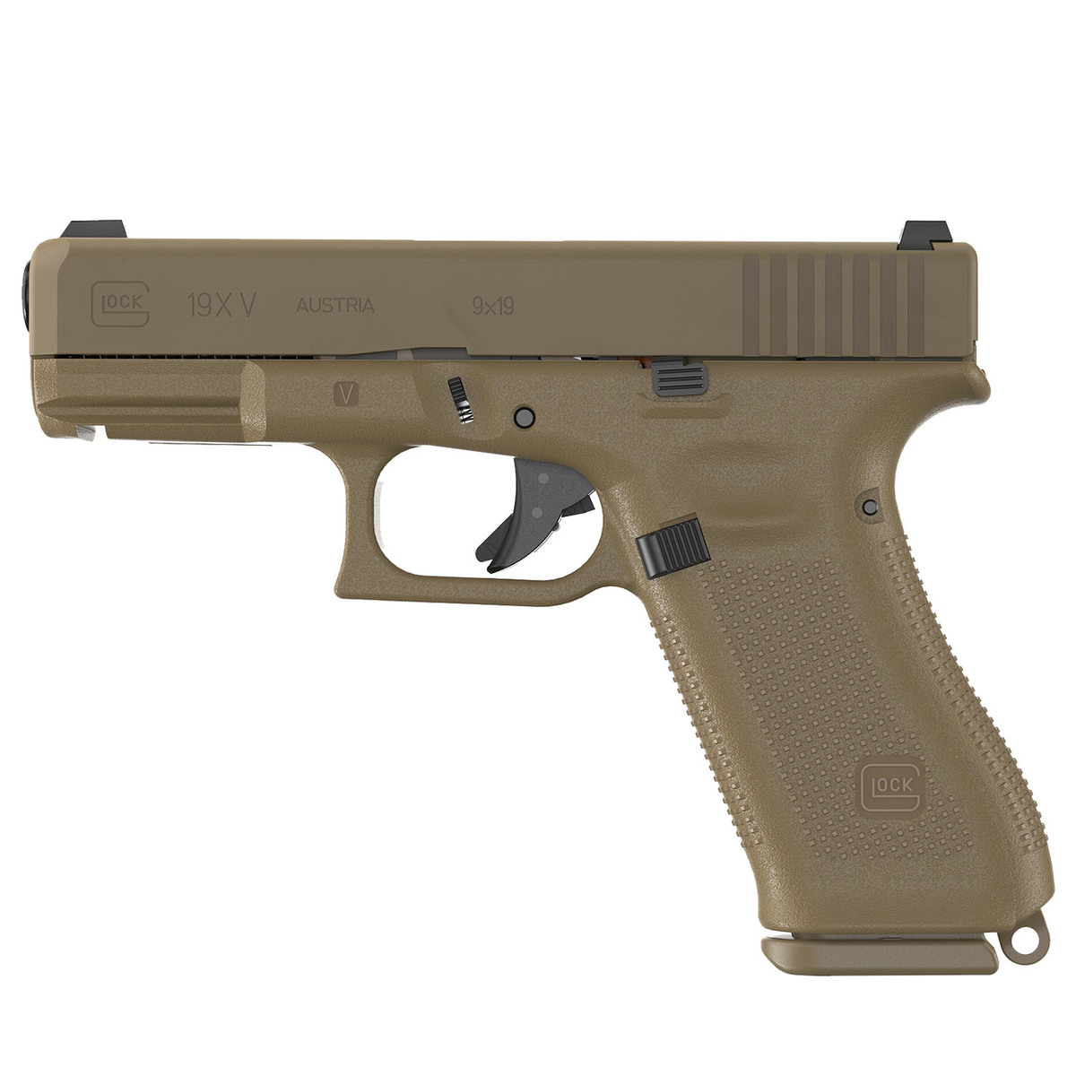 Glock 19X V 9mm Luger 4.02in Coyote Brown Pistol