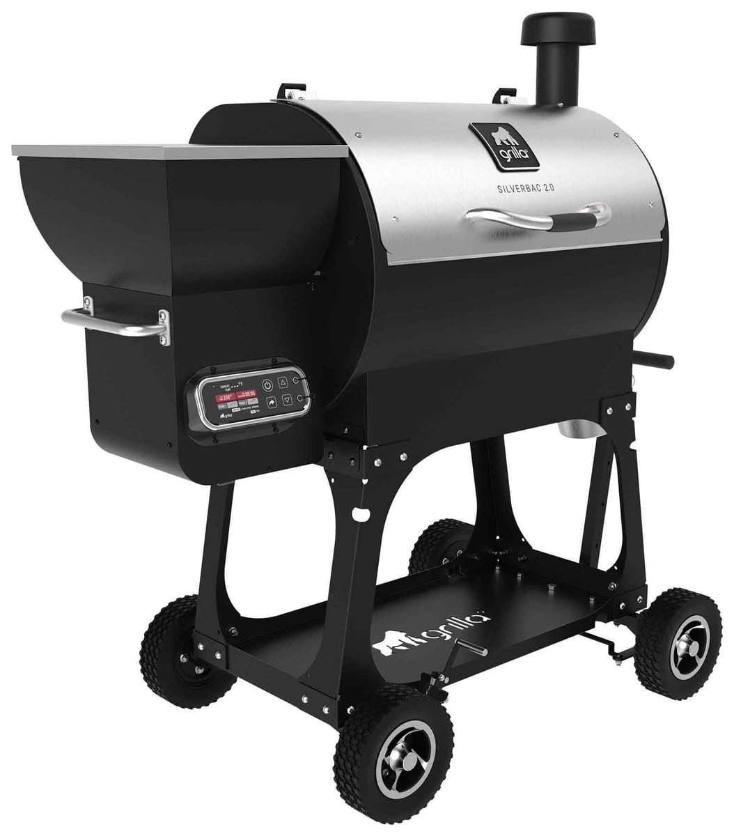 Grilla Grills Silverbac 2.0 Wood Pellet Grill with All-Terrain Cart