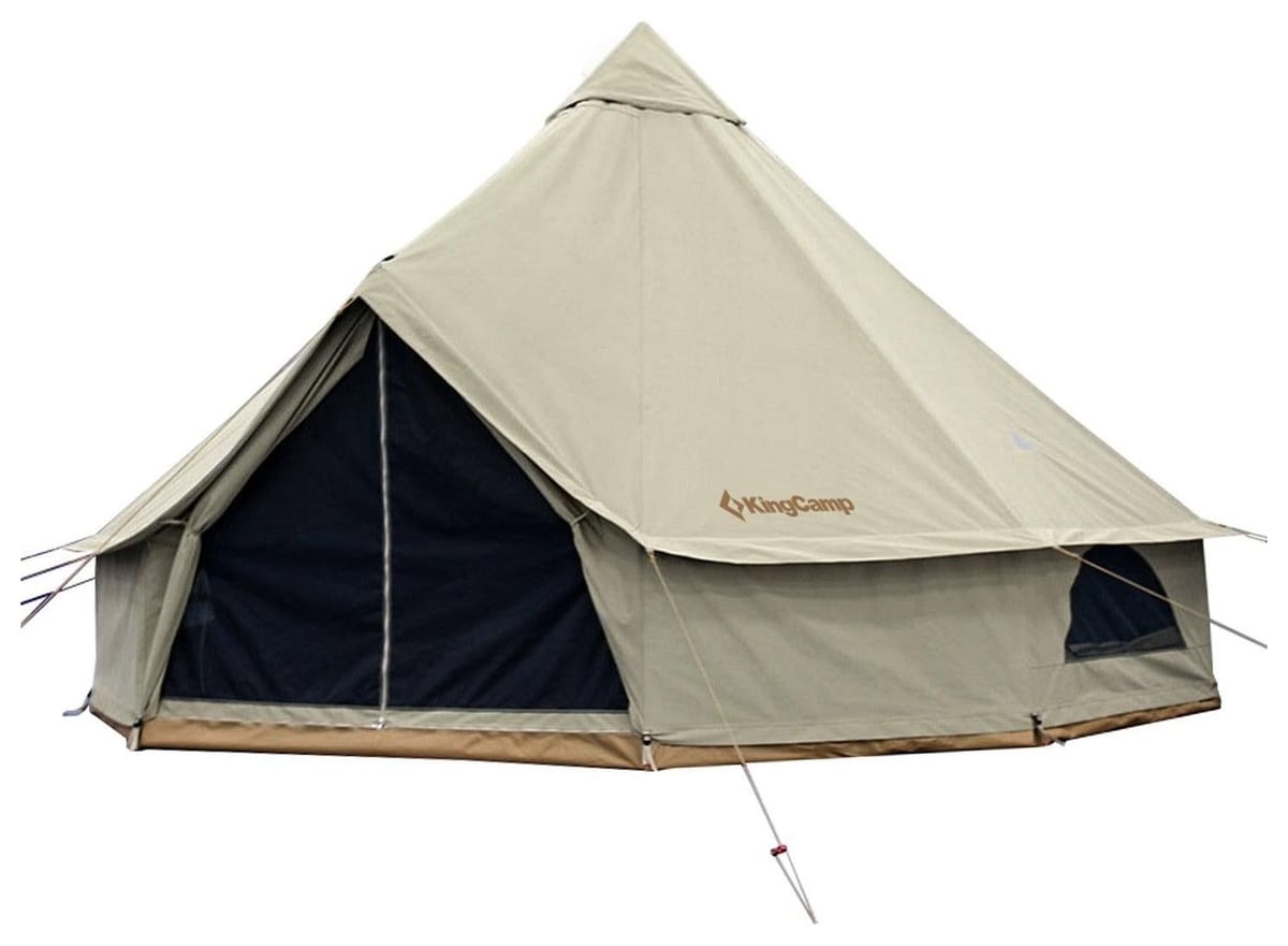 KingCamp 4-Season Khan 340GSM TC Canvas Bell Tent (16.4 ft), luxury canvas glamping tent