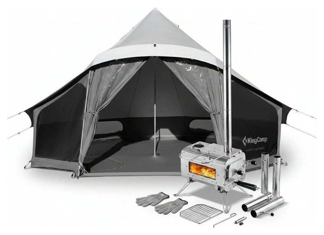 KingCamp KHAN LIGHT Tent & Wood Stove Bundle