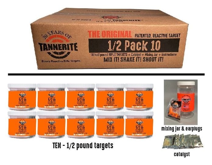 Tannerite Half Pack 10 (ten 1/2 lb targets), binary exploding rifle target kit