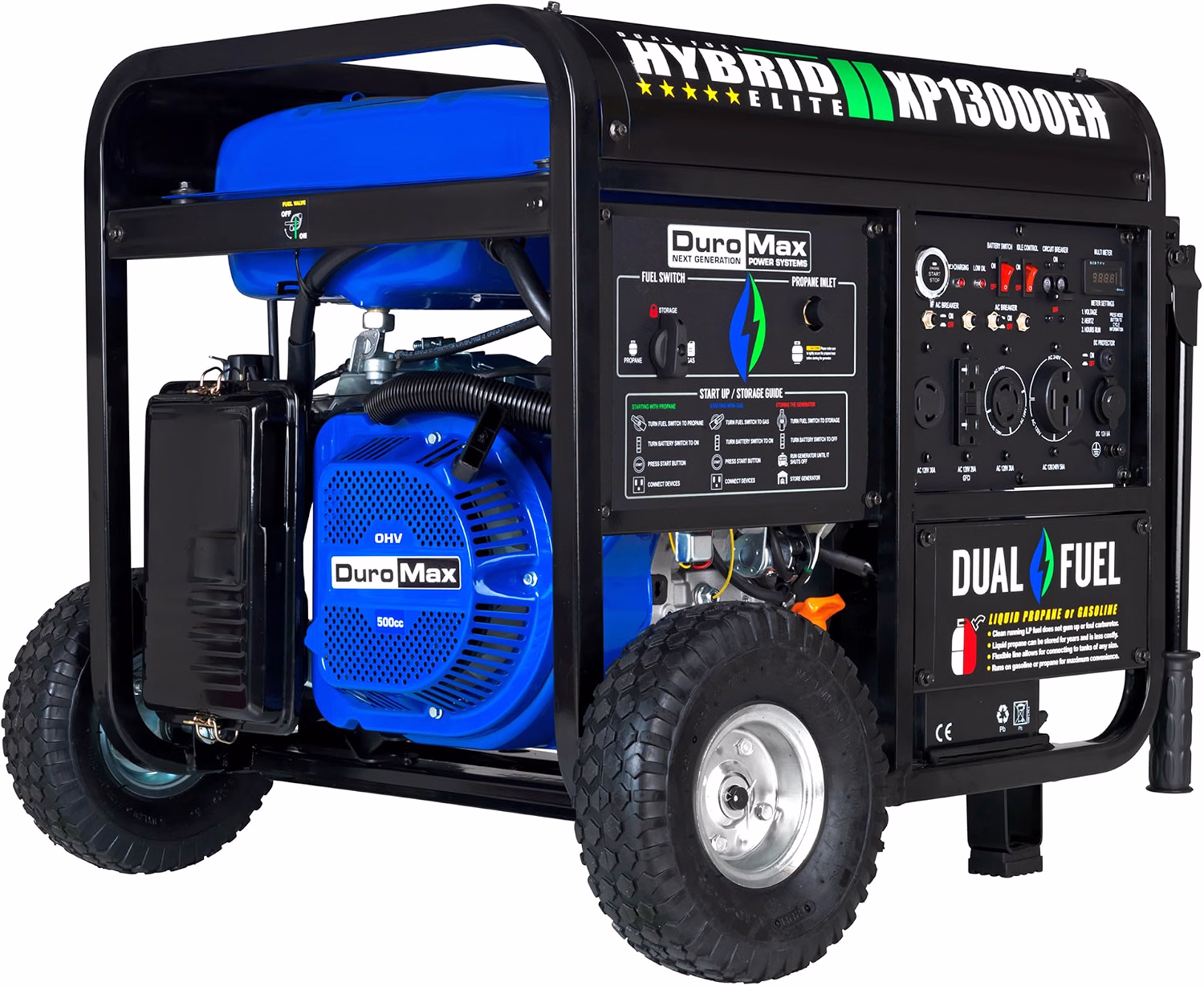 https://link.amazon/B07DAA0P0 uroMax XP13000EH 13,000 Watt Dual Fuel Portable Generator Gas & Propane