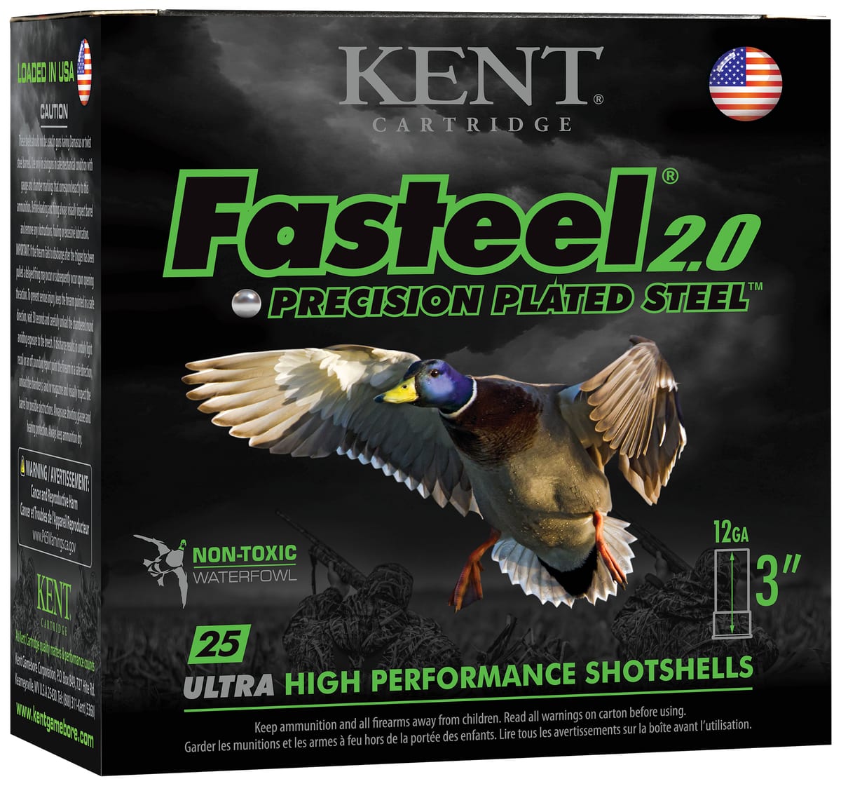 Kent Fasteel 2.0 12 Gauge 3 in. 1-1/8 oz #2 Steel shotgun shells