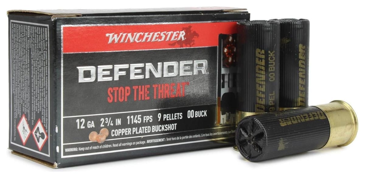 Winchester Defender 12 Gauge 2-3/4 in. 00 Buck 9 Pellet shotgun shells
