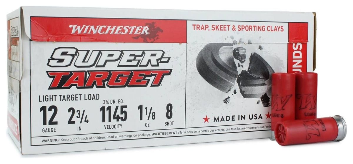 Winchester Super Target 12 Gauge 1-1/8 oz #8 shotgun shells