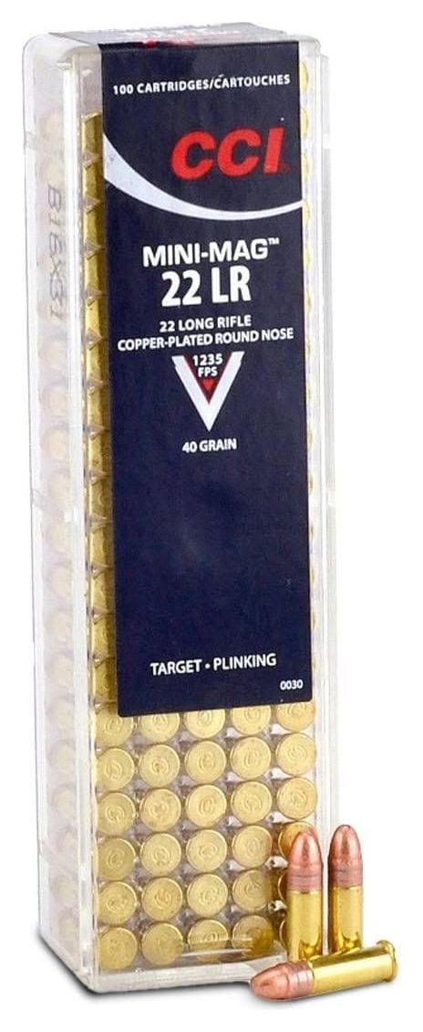 CCI Mini-Mag 22 LR 40 Grain High-Velocity RN 22LR ammo