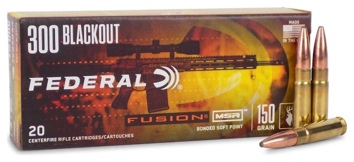 Federal Fusion MSR 300 Blackout 150 Gr Bonded Soft Point ammo