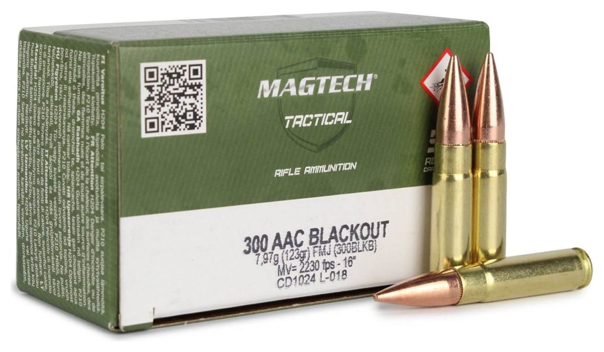 Magtech Tactical 300 Blackout 123 Gr FMJ ammo