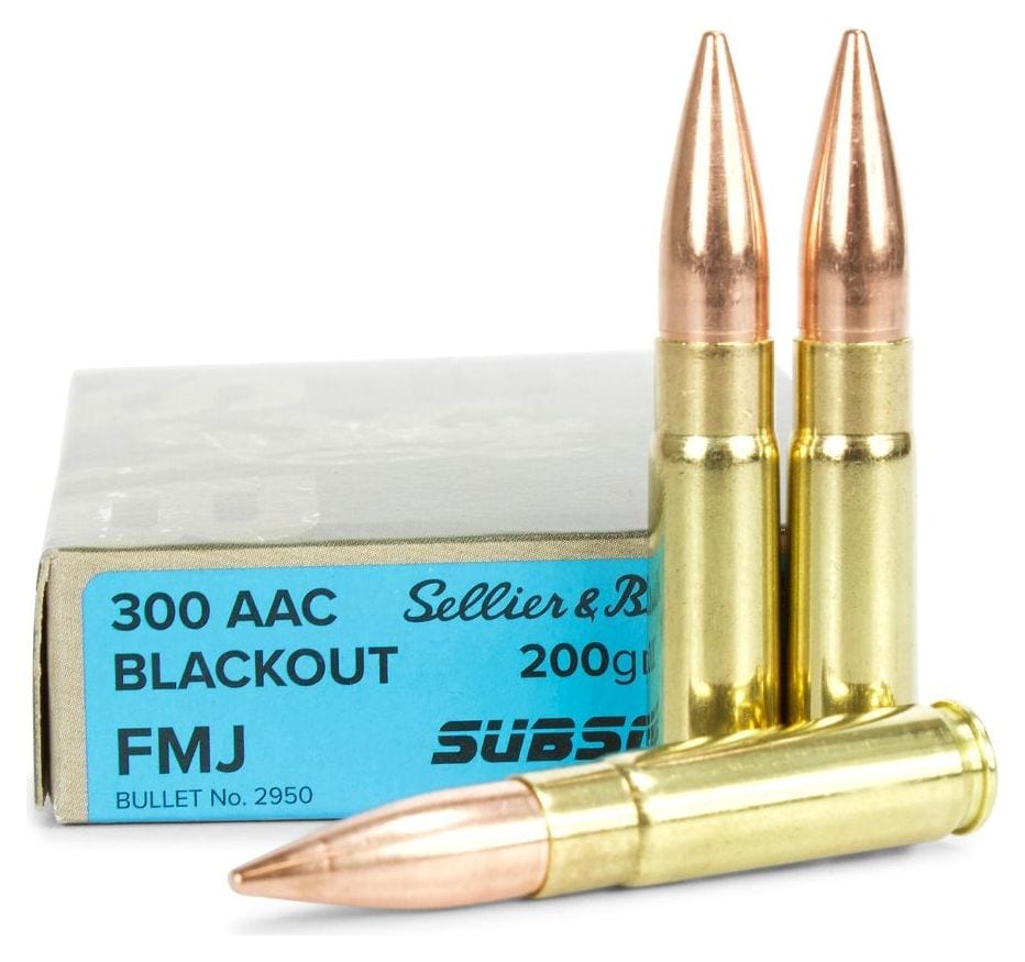 Sellier & Bellot 300 Blackout Subsonic 200 Grain FMJ ammo