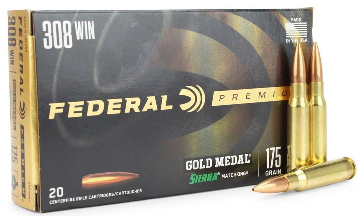 Federal Gold Medal Match 308 Win 175 Gr Sierra MatchKing BTHP ammo