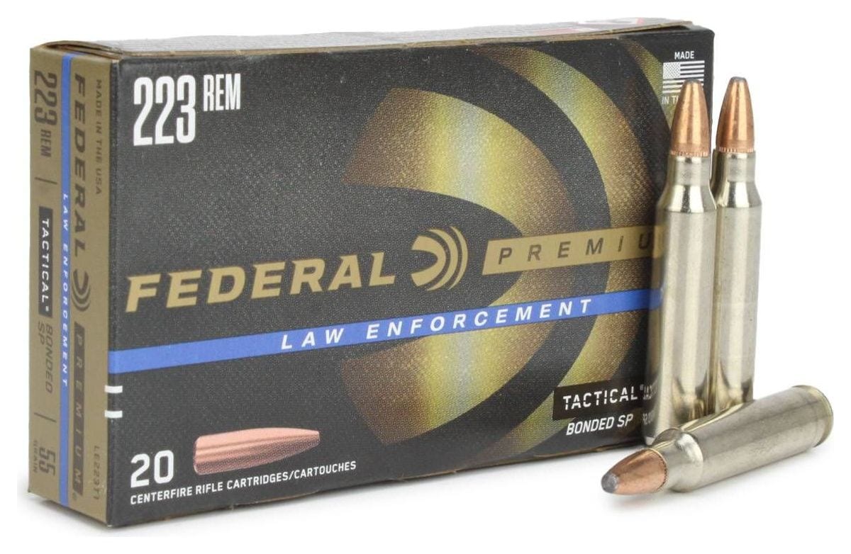 Federal LE Tactical 223 Remington 55 Gr Bonded SP ammo