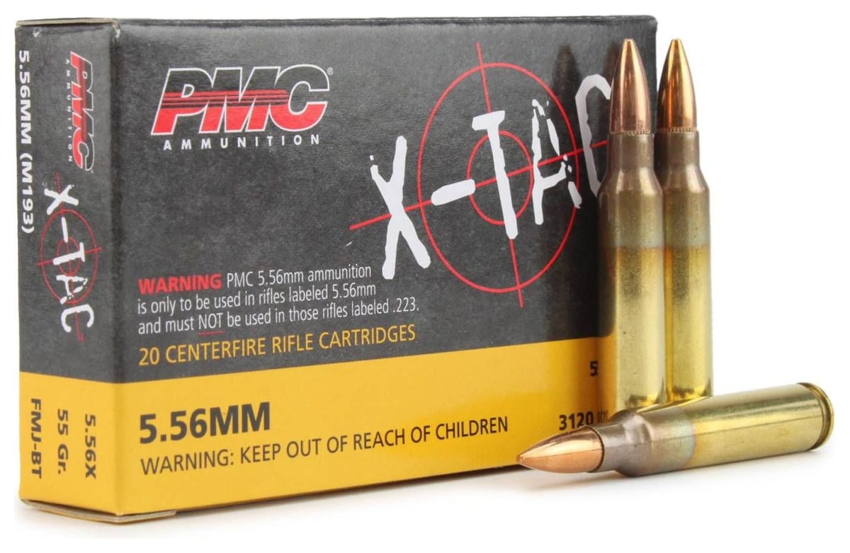PMC X-TAC 5.56 NATO 55 Grain FMJ-BT, XM193 ammo