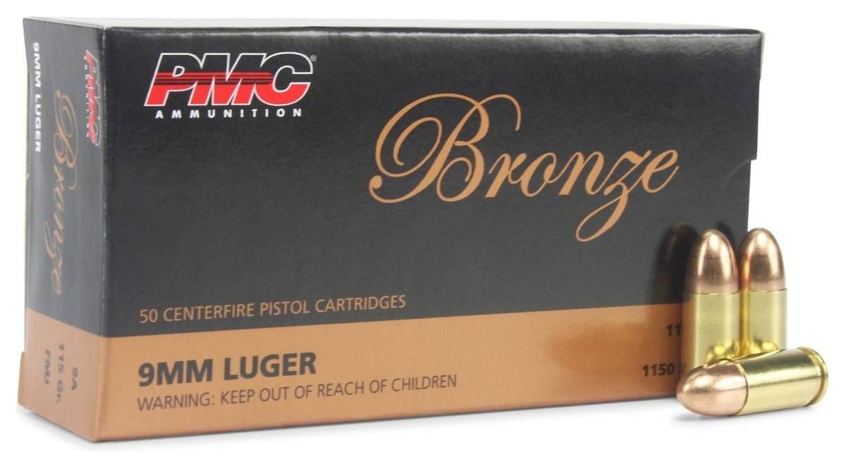 PMC Bronze 9mm 115 Grain FMJ Ammo 9mm ammo