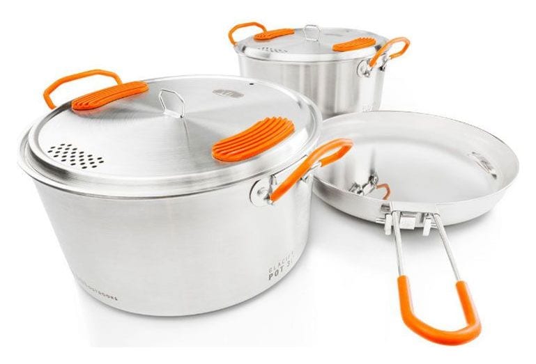 GSI Glacier Stainless Base Camper Medium Cook Set camping cookware
