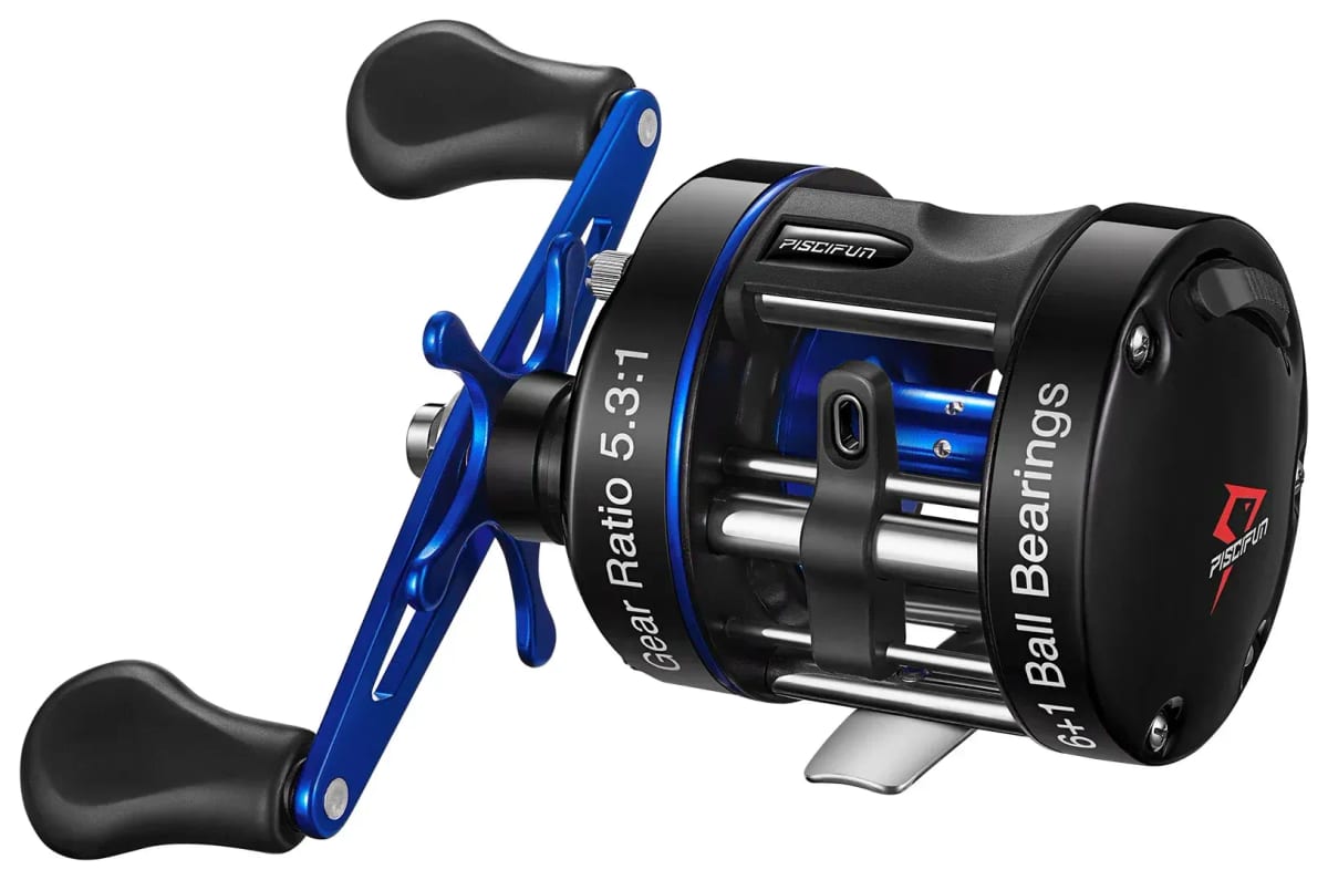 Piscifun Chaos XS Round Baitcasting Reel 4000, right hand, Blue