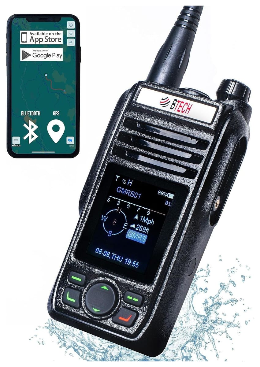 BTECH GMRS-PRO 5 watt waterproof GMRS handheld radio