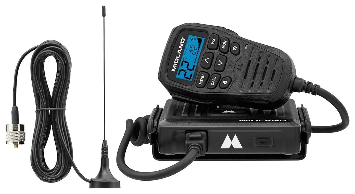 Midland MXT275 MicroMobile 15 watt GMRS radio with magnet mount antenna