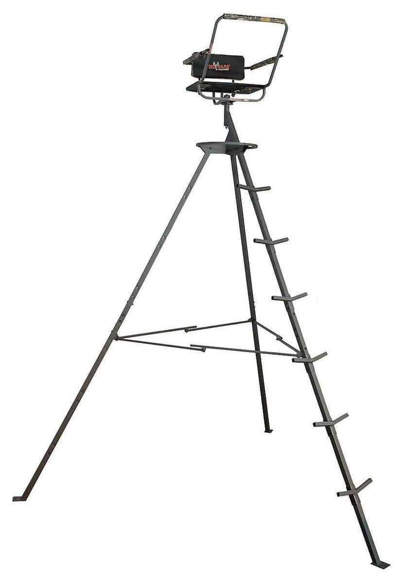 Big Game Pursuit Tripod Treestand, 12 ft tall, rated 300 lb