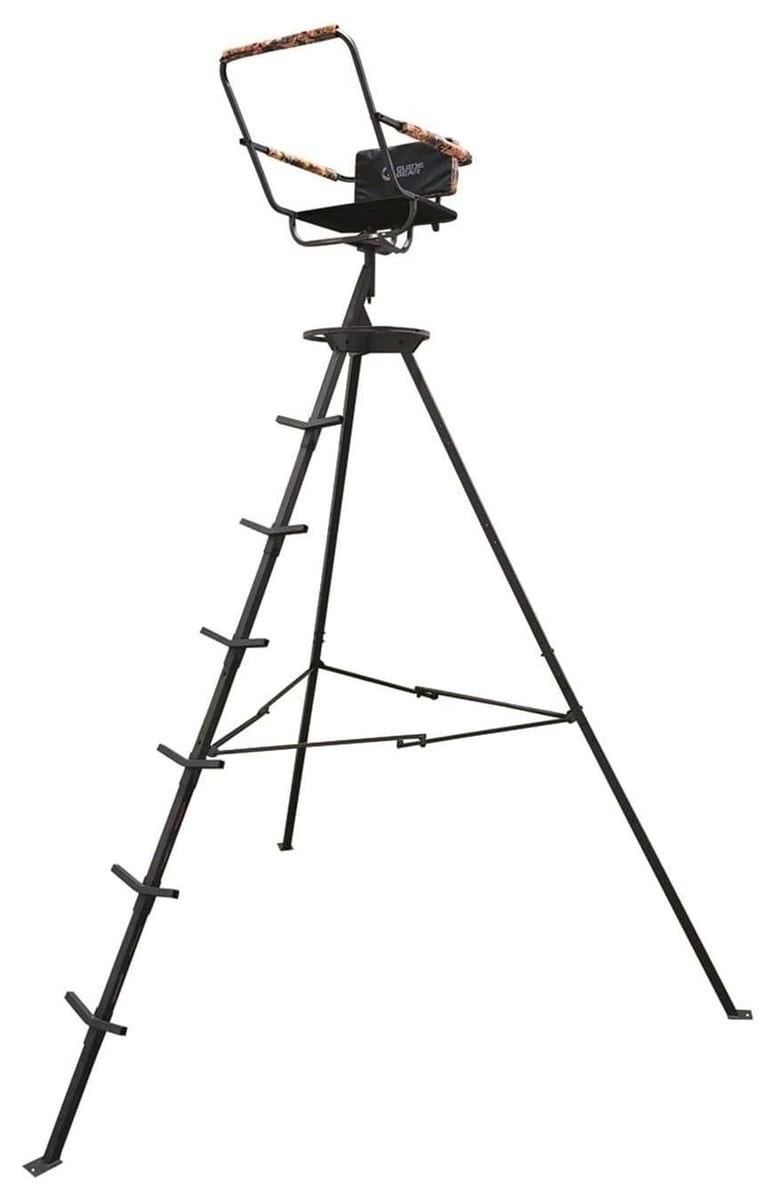 Guide Gear 12' Tripod Deer Stand, 12 ft to shooting rail, rated 300 lb