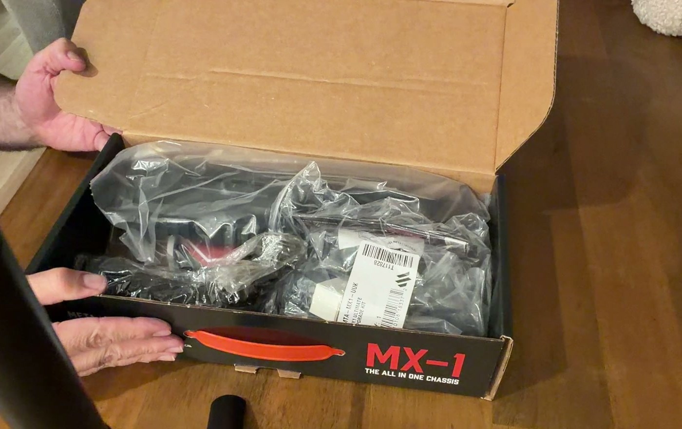 Meta Tactical MX-1 box opened, parts bagged and labeled