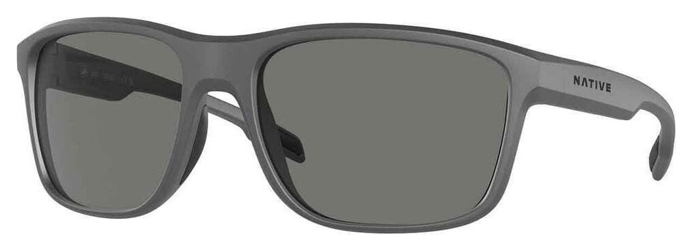 Native Eyewear Gorge polarized sunglasses, matte grey frame with grey lenses