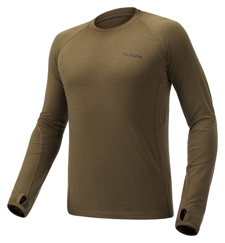 TideWe Merino 150 wool base layer top for men