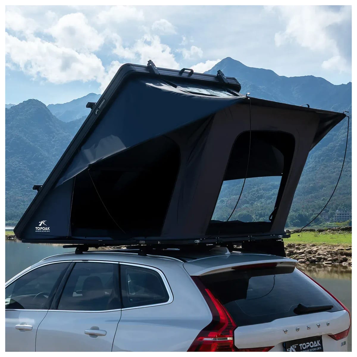 TOPOAK Galaxy Light hard-shell rooftop tent on an SUV