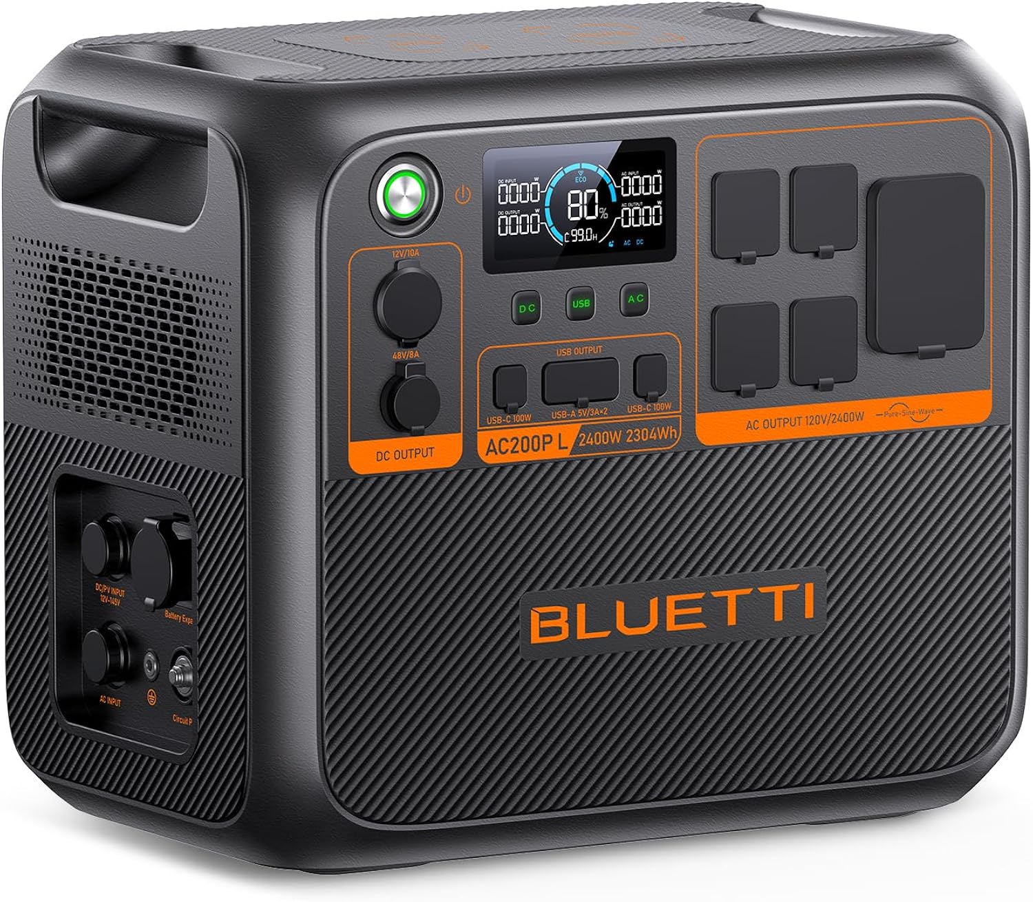 Bluetti AC200 MAX — 2048Wh / 2200W with LiFePO4 3500-Cycle Battery