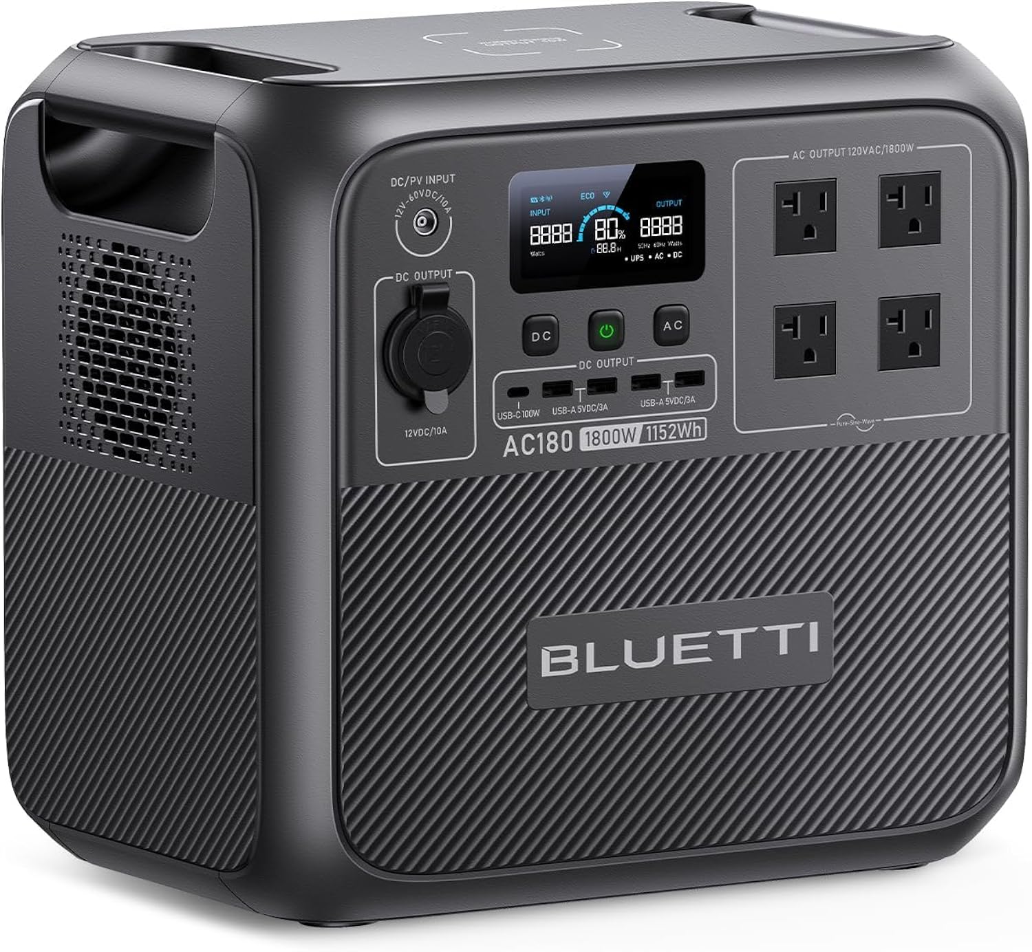 Bluetti AC180 — 1152Wh / 1800W with Turbo Charging